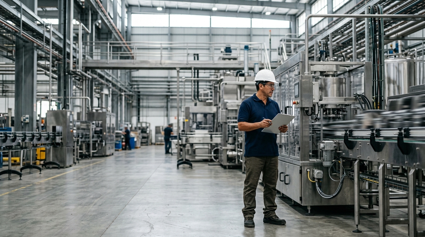 Inspetor de qualidade aplicando ISO 9001 em ambiente industrial moderno