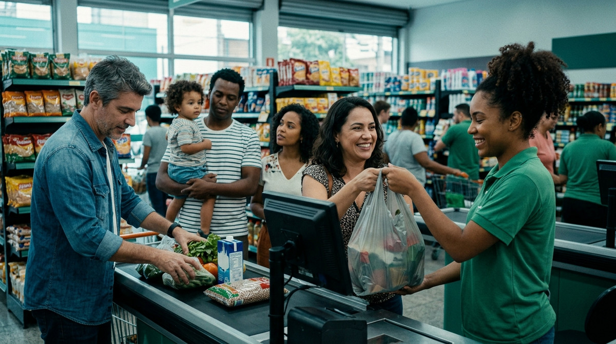 Imagem sobre Como supermercados medem satisfacao por loja e por setor para reduzir atrito no caixa e nas filas.